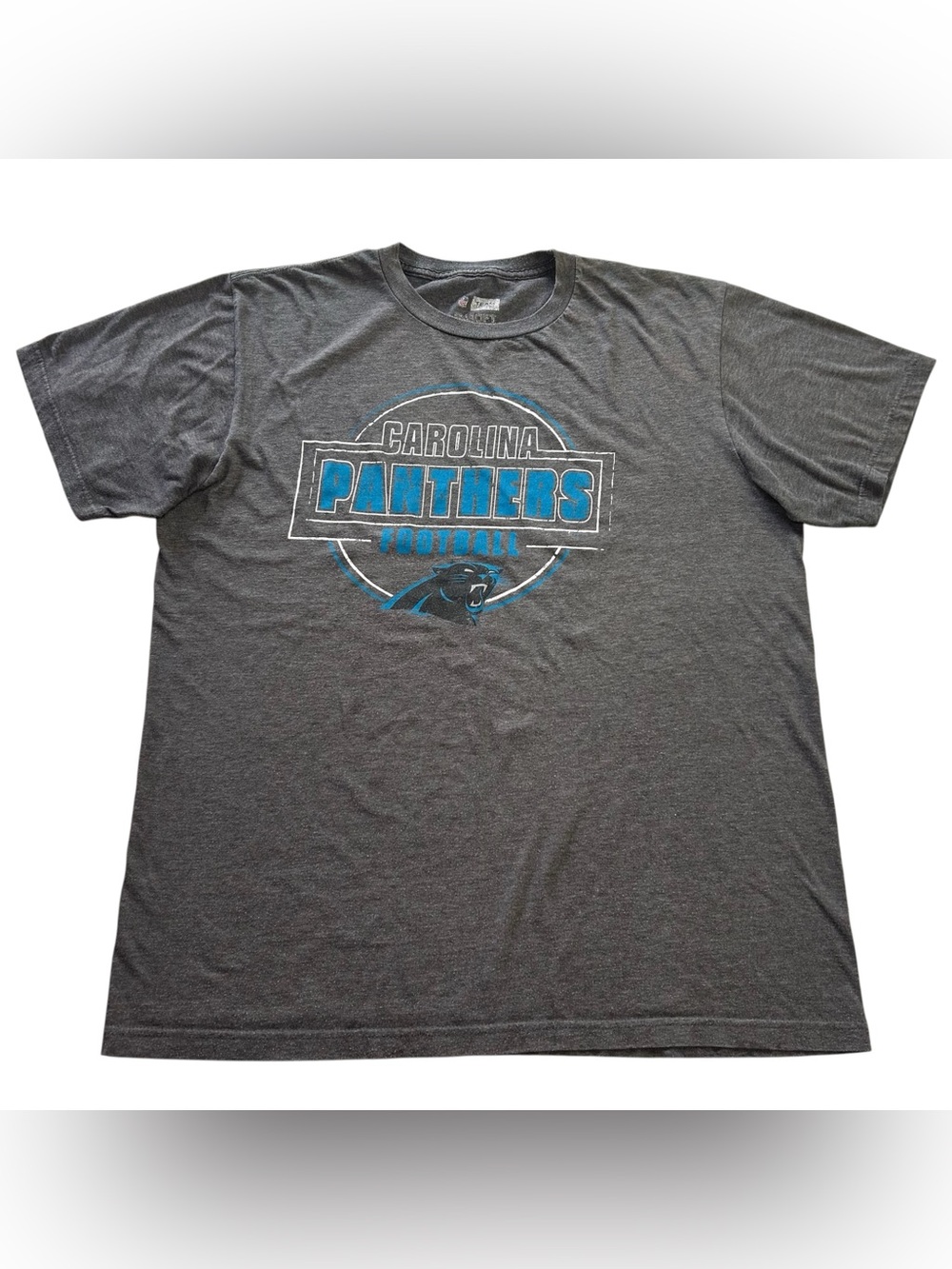 Carolina Panthers NFL Team Apparel Men’s Graphic T-Shirt Gray Logo Size Large